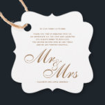 Etiquetas Para Recuerdos Guión de oro Sr. y Sra. Boda Gracias Mensaje<br><div class="desc">Guión de oro Sr. y Sra. Boda Gracias Etiquetas de Favor de Mensajes</div>