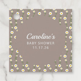 Etiquetas Para Recuerdos Guión del Personalizado Boho Daisy Chain Taupe Bab