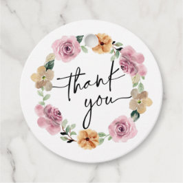 Etiquetas Para Recuerdos Guión Floral Wreath Gracias