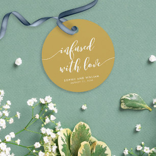 Etiquetas Para Recuerdos Guión Infundido con Amor Editable Color Boda
