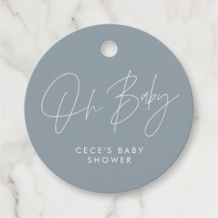 Etiquetas Para Recuerdos Guión para la ducha de bebé azul polvoriento moder