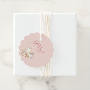 Etiquetas Para Recuerdos Guión rosa de la niña pequeña elegante Baby Shower