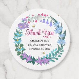 Etiquetas Para Recuerdos Guirnalda de flores silvestres elegantes para duch