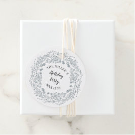 Etiquetas Para Recuerdos Guirnalda de invierno de bayas blancas