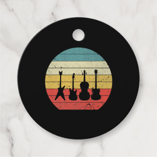 Etiquetas Para Recuerdos Guitar Vintage Retro Sunset Guitar Regalo de músic