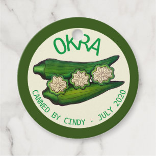 Etiquetas Para Recuerdos Gumbo de verduras de las vegetales de Okra Pods co