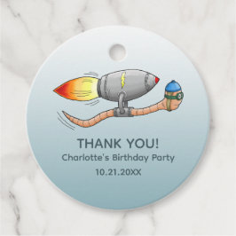 Etiquetas Para Recuerdos Gusano de cohetes