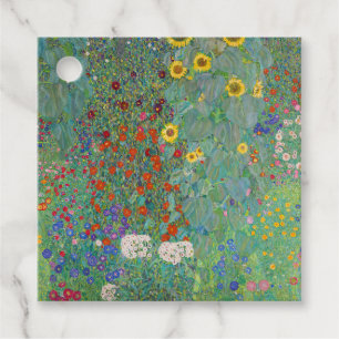 Etiquetas Para Recuerdos Gustav Klimt - Jardín de campo con girasoles
