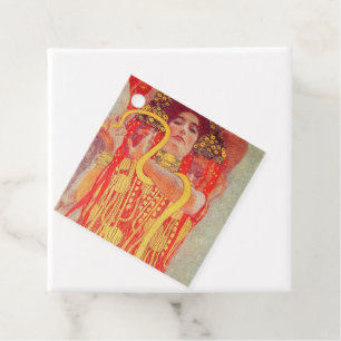 Etiquetas Para Recuerdos Gustav Klimt Red Woman Gold Snake Pintura