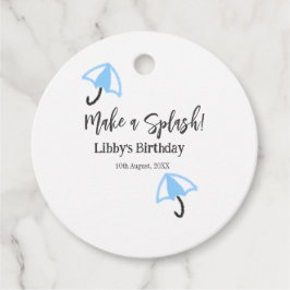 Etiquetas Para Recuerdos Hacer de la piscina de verano un chisporroteo azul