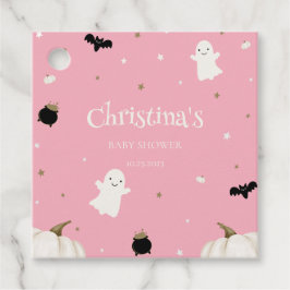 Etiquetas Para Recuerdos Halloween Baby Shower Pastel Rosa