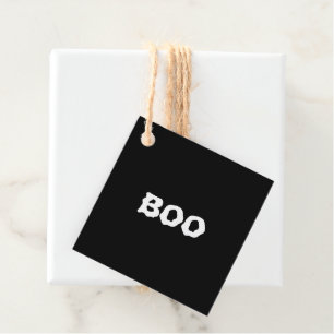 Etiquetas Para Recuerdos Halloween Boo y blanco y negro espeluznante