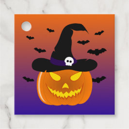 Etiquetas Para Recuerdos Halloween Calabaza Jack o’ Lantern Witch Gorra