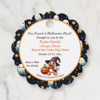 Etiquetas Para Recuerdos Halloween Cruising Duck Tag