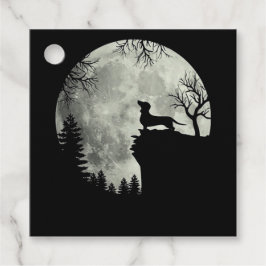 Etiquetas Para Recuerdos Halloween De Dachshund Y Moon