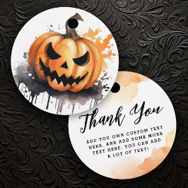 Etiquetas Para Recuerdos Halloween de la espeluznante acuarela Jack-o-Lante