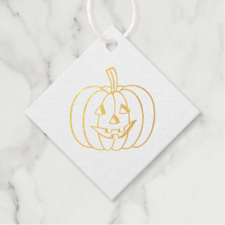 Etiquetas Para Recuerdos Halloween del Relieve metalizado dorado de la cara