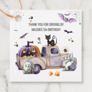 Etiquetas Para Recuerdos Halloween Fiesta de Cumpleaños Conducido Gracias