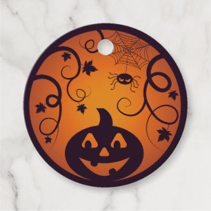 Etiquetas Para Recuerdos Halloween Jack o linterna cara de calabaza y araña