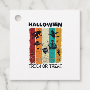 Etiquetas Para Recuerdos Halloween Truco o Trato Hombre Lobo Bruja Esquelet