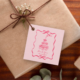 Etiquetas Para Recuerdos Hand Drawn Pink Champagne Thank You Birthday Party