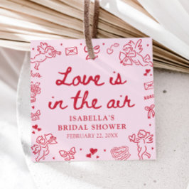 Etiquetas Para Recuerdos Hand Drawn Pink Red Hearts Valentine Bridal Shower