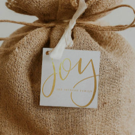Etiquetas Para Recuerdos Hand Lettered Joy Nombre Personalizado Gold