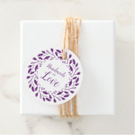Etiquetas Para Recuerdos Handmade with Love Quote Design in Purple
