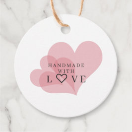Etiquetas Para Recuerdos Handmade with Love Quote on Transparent Hearts