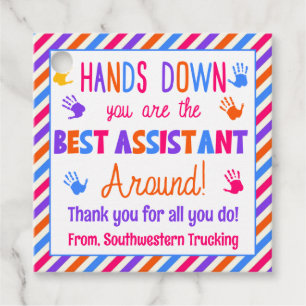 Etiquetas Para Recuerdos Hands Down Eres el mejor ayudante alrededor