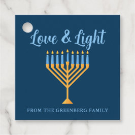 Etiquetas Para Recuerdos Hanukkah Personalizado de amor y luz Menorah Fiest