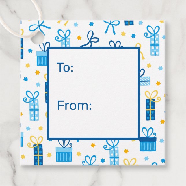 Etiquetas Para Recuerdos Hanukkah presenta a (Anverso)