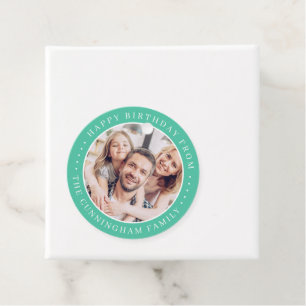 Etiquetas Para Recuerdos Happy Birday Classic Simple Family Photo