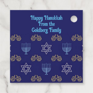 Etiquetas Para Recuerdos Happy Hannukah menorah stars dreidels
