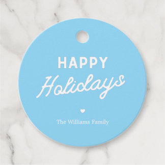 Etiquetas Para Recuerdos ״Happy Holidays׳ Minimalista Personalizada de Navi