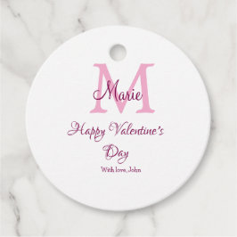 Etiquetas Para Recuerdos Happy valentine's day monogram pink name love girl