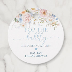 Etiquetas Para Recuerdos Hargrove Blue Floral Pop El Bubbly Champagne