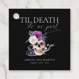 Etiquetas Para Recuerdos "Hasta la muerte nos dividen en Boda morado y negr