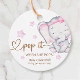 Etiquetas Para Recuerdos Hazlo cuando rompe Baby Shower de Elefante Rosa