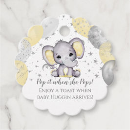 Etiquetas Para Recuerdos Hazlo pop cuando rompe el Baby Shower del elefante