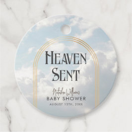 Etiquetas Para Recuerdos Heaven Sent Clouds Sky Boho Arch Baby Shower