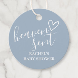 Etiquetas Para Recuerdos Heaven Sent Dusty Blue Boy Baby Shower