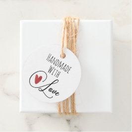 Etiquetas Para Recuerdos Hecho a Mano Con Amor Corazón Rojo Pequeño y Lindo