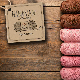 Etiquetas Para Recuerdos Hecho a mano con amor Knitin Yarn Kraft Gracias
