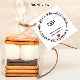 Etiquetas Para Recuerdos Hecho a mano con Love Business Insert - Red Heart