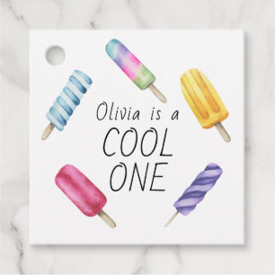 Etiquetas Para Recuerdos Helado de paleta de verano con acuarela Cumpleaños