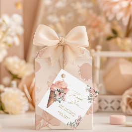 Etiquetas Para Recuerdos Helado Recogido Rosa Floral Baby Shower Nupcial