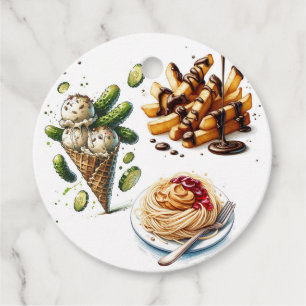 Etiquetas Para Recuerdos Helado y Pepinillos Antojos Extraños Baby Shower