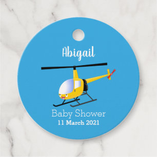 Etiquetas Para Recuerdos Helicóptero de personalizado alegre amarillo lindo