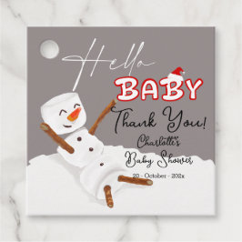Etiquetas Para Recuerdos Hello Baby Cute Snowman Baby Shower
